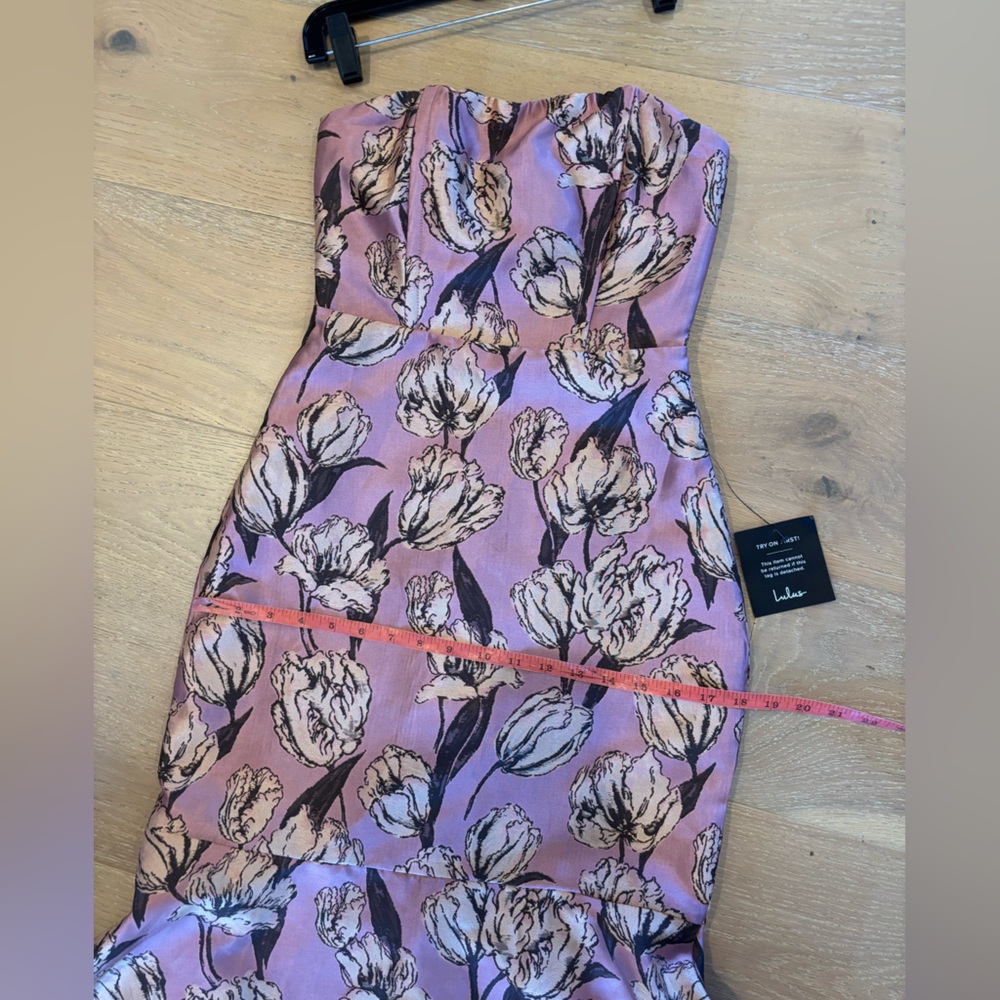 NWT Lulus Gowning Around Mauve Floral Jacquard Strapless Maxi Dress XS Gown - Picture 15 of 16